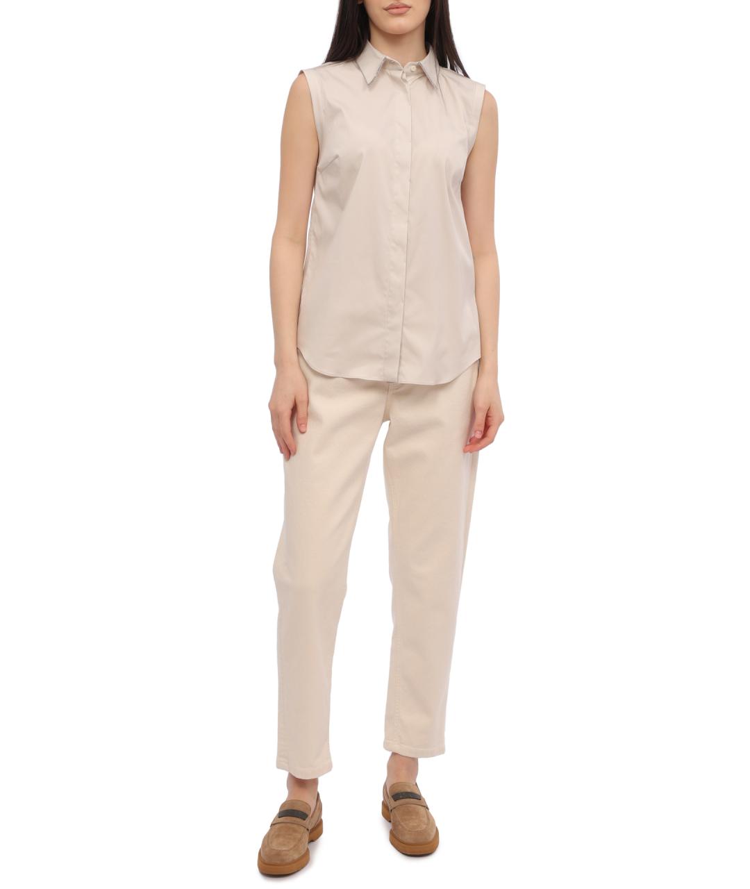 BRUNELLO CUCINELLI Белые прямые брюки, фото 2