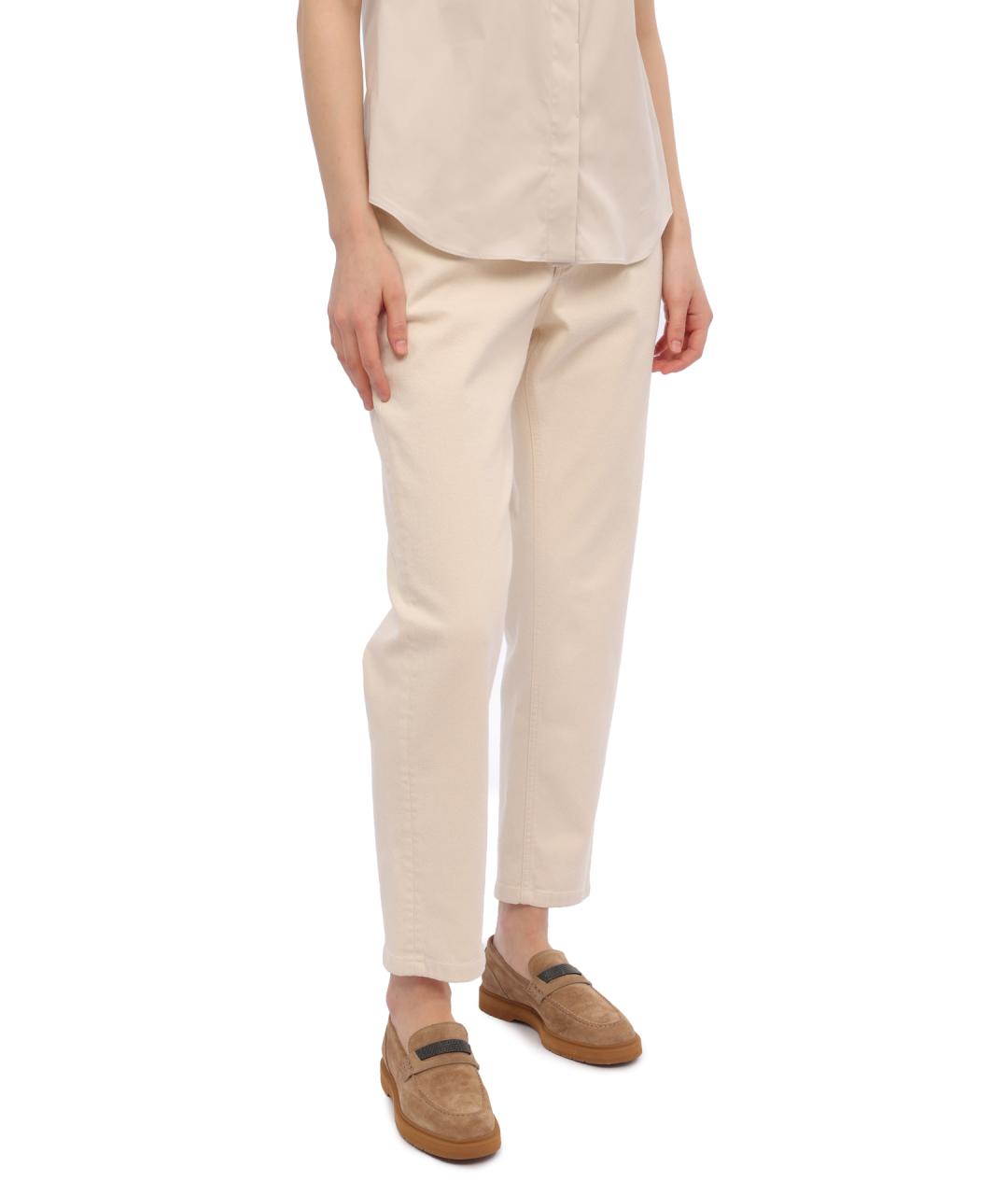 BRUNELLO CUCINELLI Белые прямые брюки, фото 3