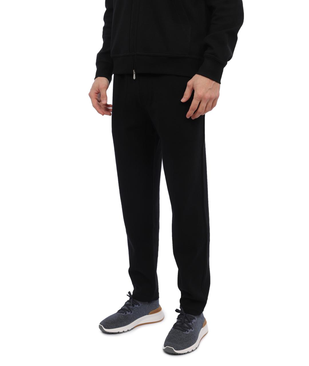 BRUNELLO CUCINELLI Черные хлопковые повседневные брюки, фото 3