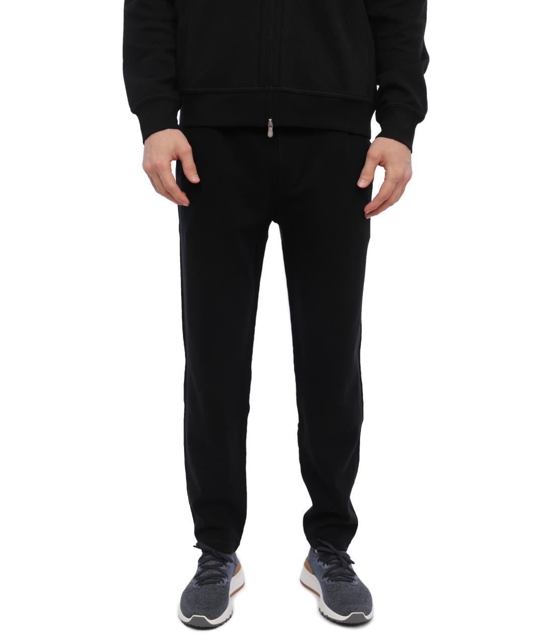 BRUNELLO CUCINELLI Черные хлопковые повседневные брюки, фото 1