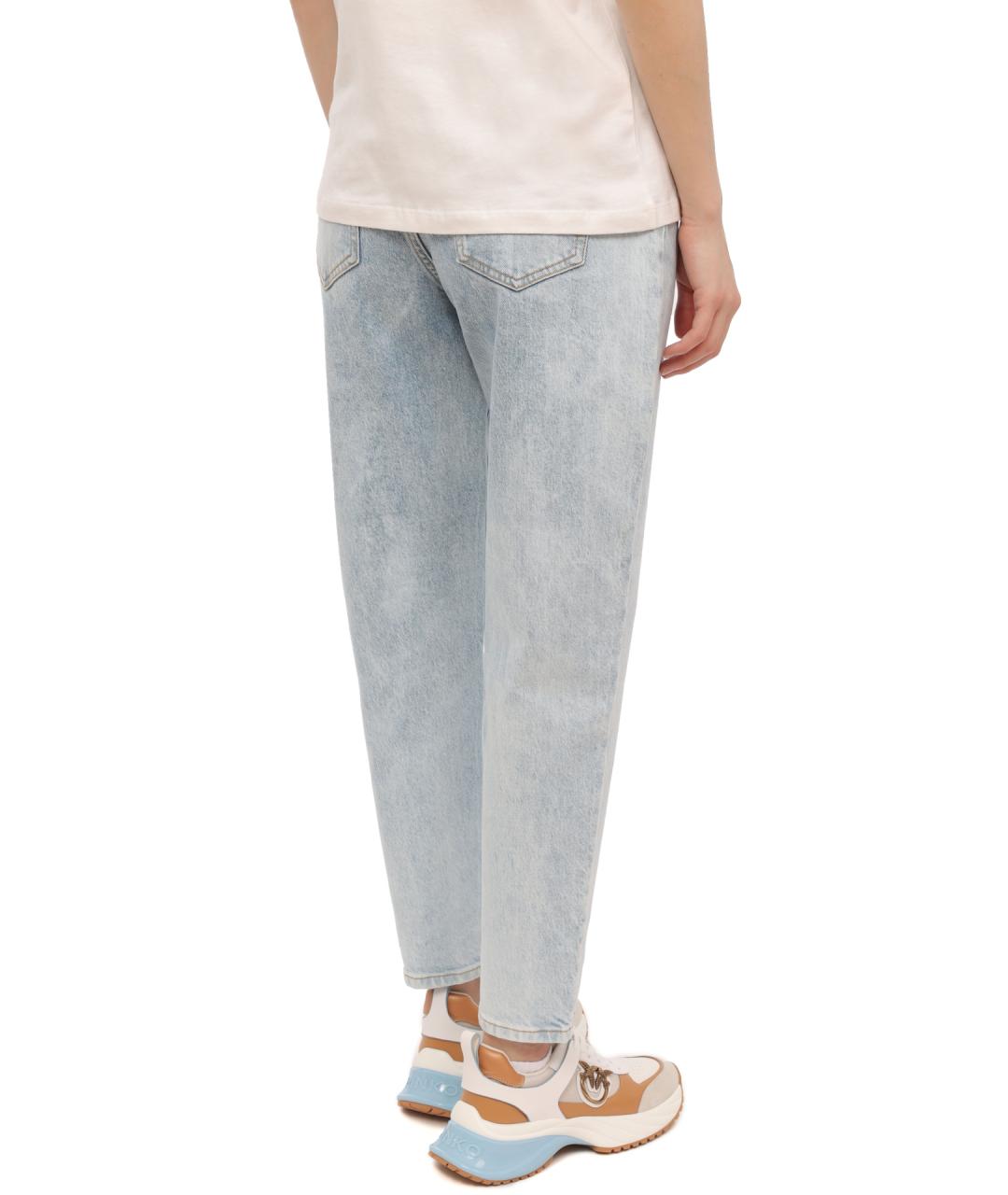 PINKO Синие прямые джинсы, фото 4