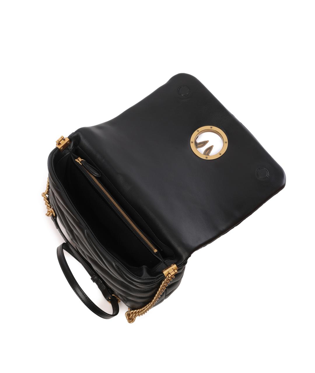 PINKO Черная кожаная сумка через плечо, фото 5