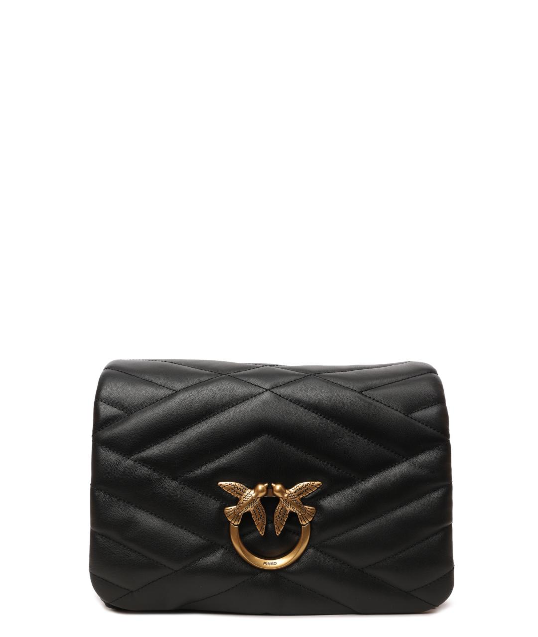 PINKO Черная кожаная сумка через плечо, фото 1