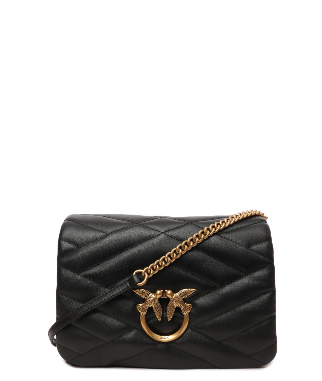 PINKO Черная кожаная сумка через плечо, фото 4