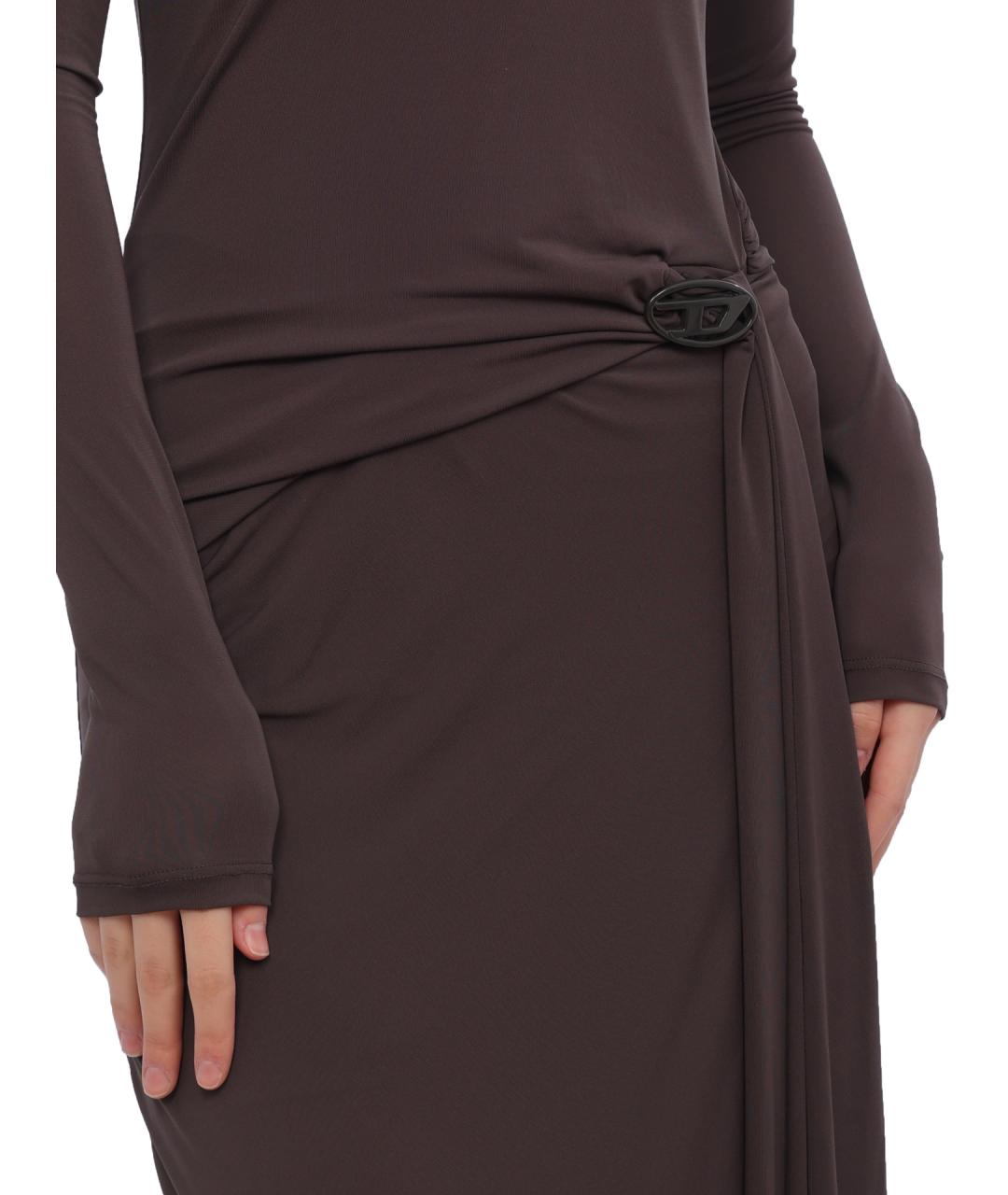 DIESEL Коричневое полиэстеровое повседневное платье, фото 6