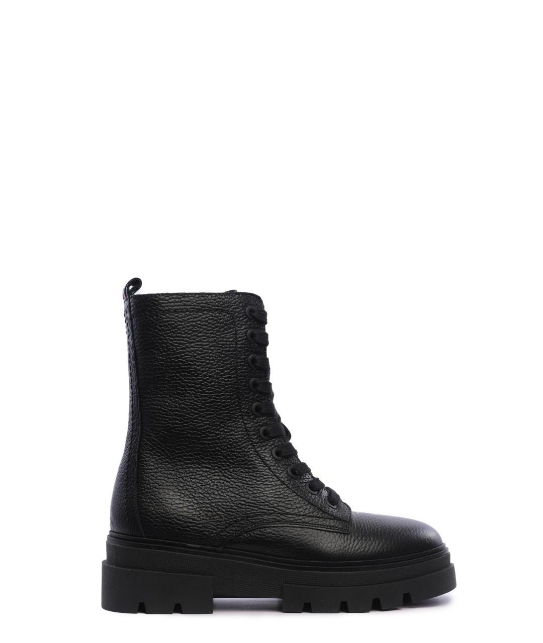 TOMMY HILFIGER Черные кожаные ботинки, фото 1