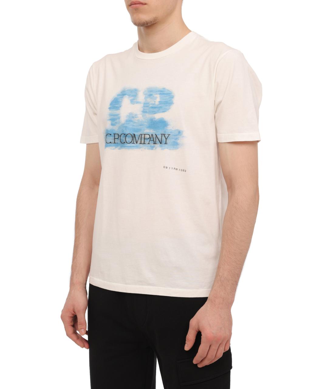 CP COMPANY Бежевая хлопковая футболка, фото 3