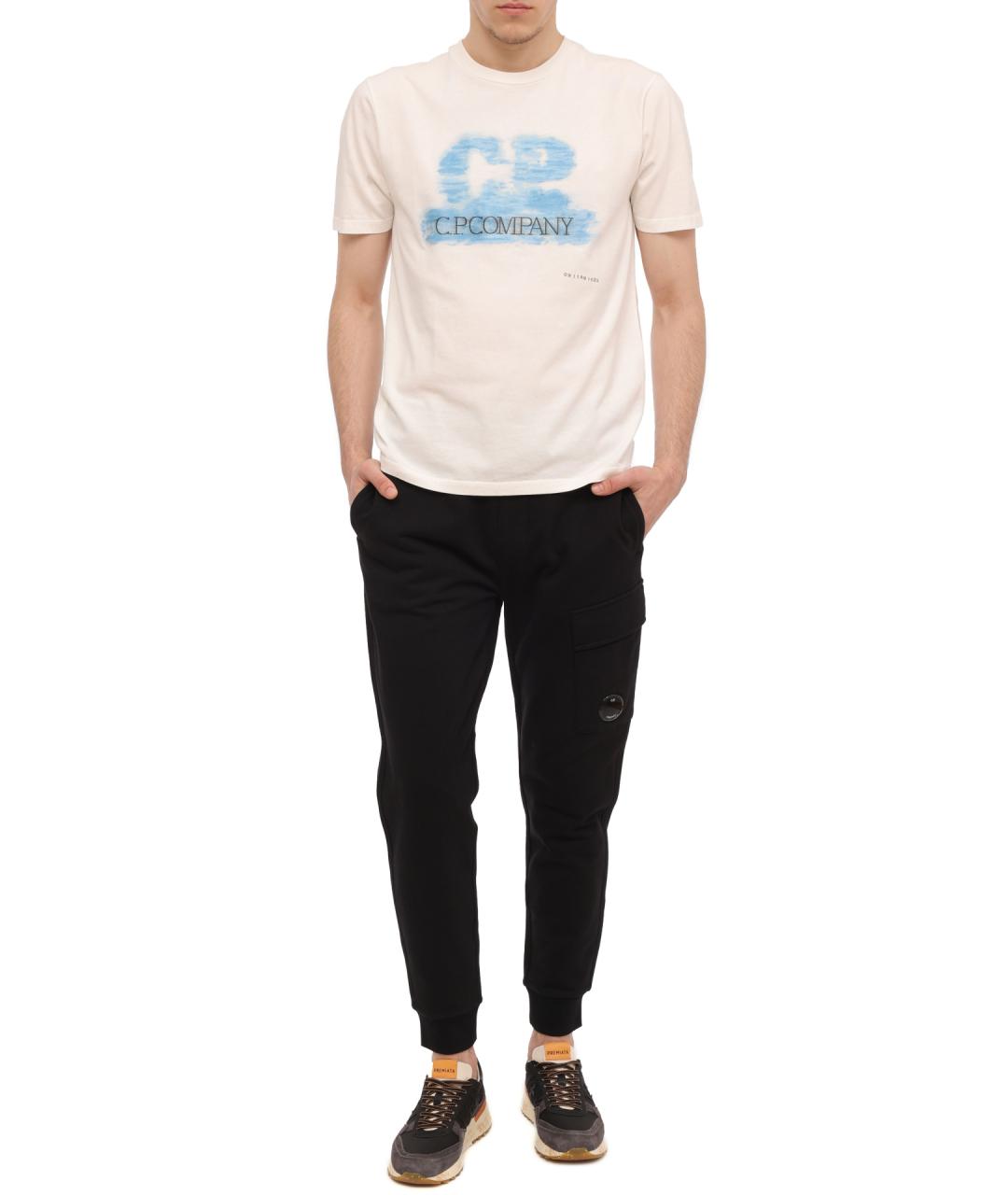 CP COMPANY Бежевая хлопковая футболка, фото 2