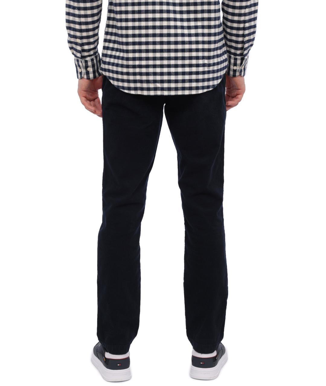 TOMMY HILFIGER Темно-синие хлопковые повседневные брюки, фото 4