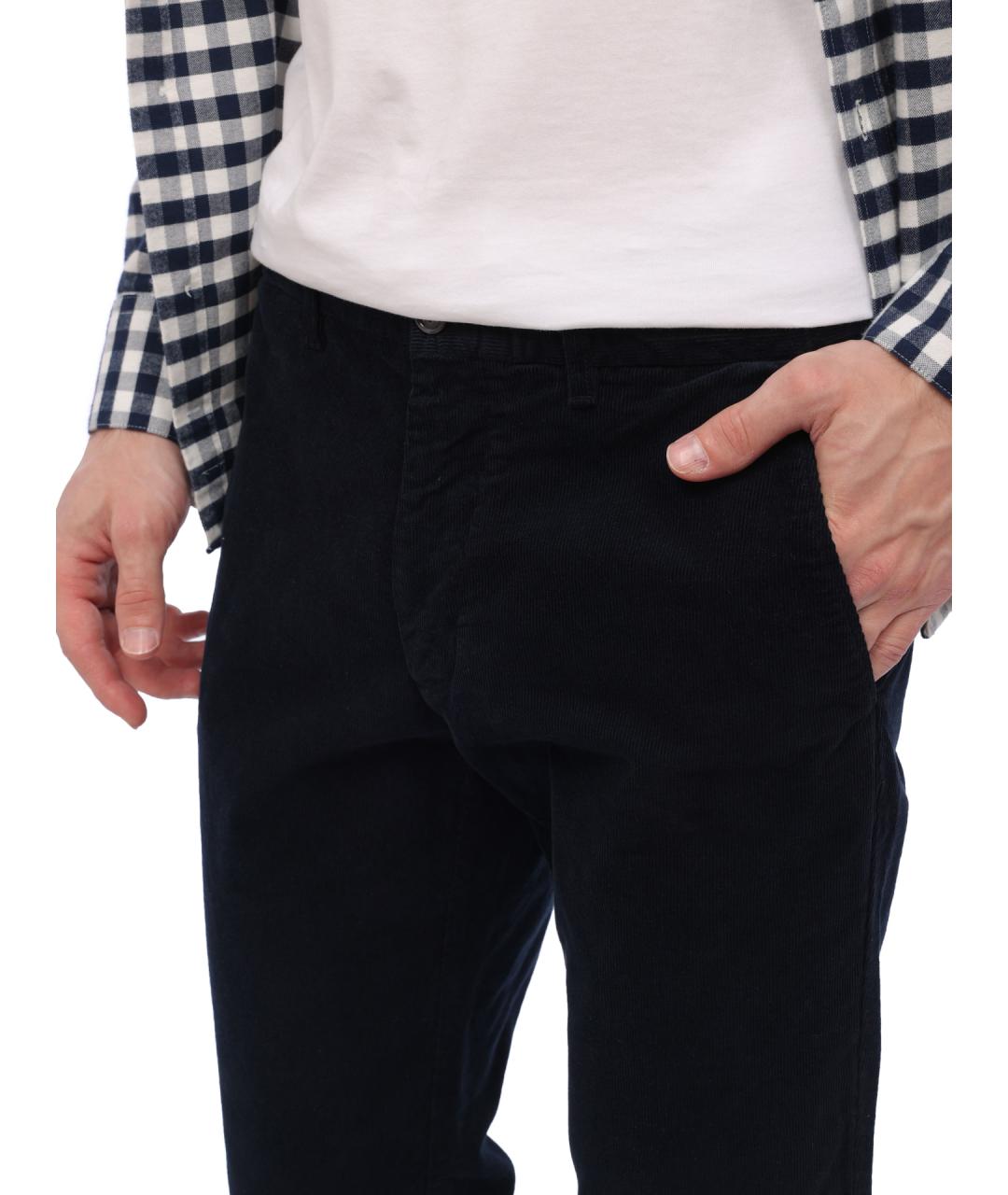 TOMMY HILFIGER Темно-синие хлопковые повседневные брюки, фото 5