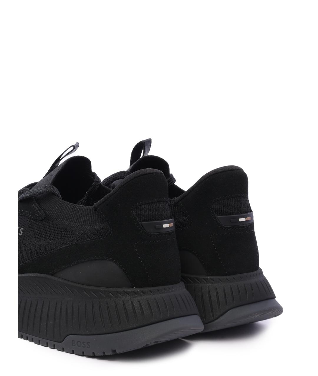 HUGO BOSS Черные текстильные низкие кроссовки / кеды, фото 6