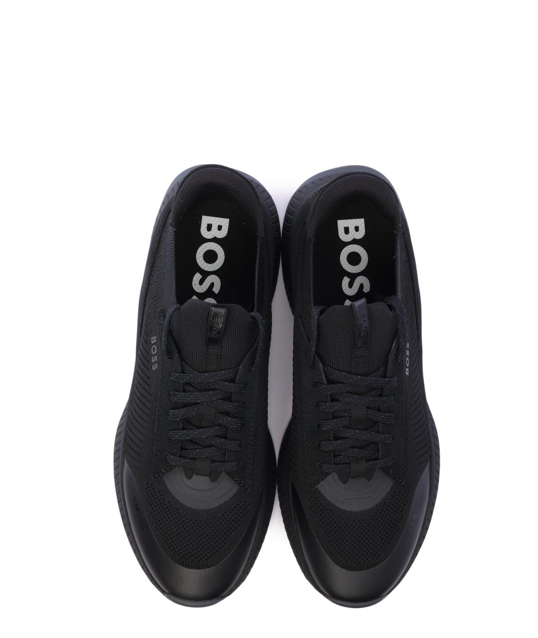 HUGO BOSS Черные текстильные низкие кроссовки / кеды, фото 5