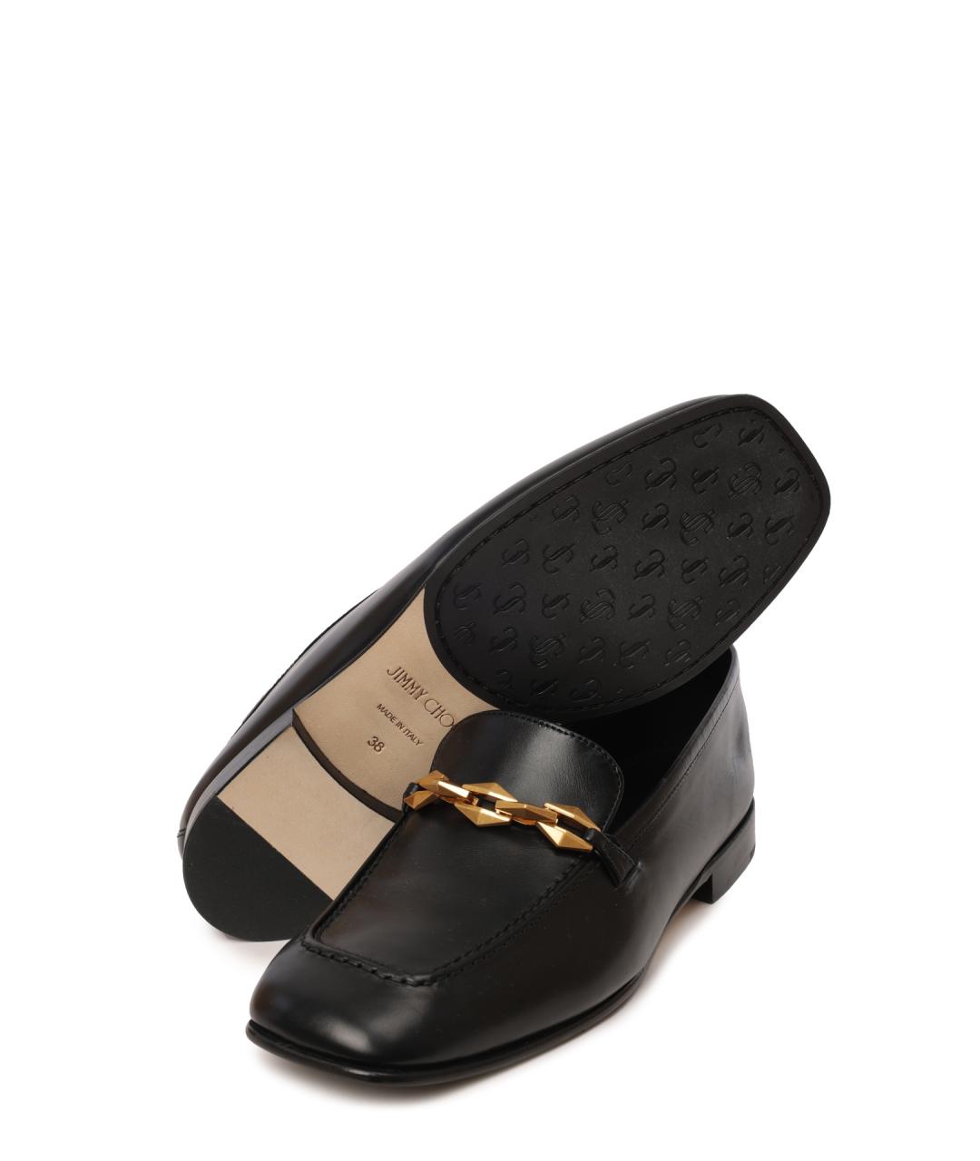 JIMMY CHOO Черные кожаные лоферы, фото 4
