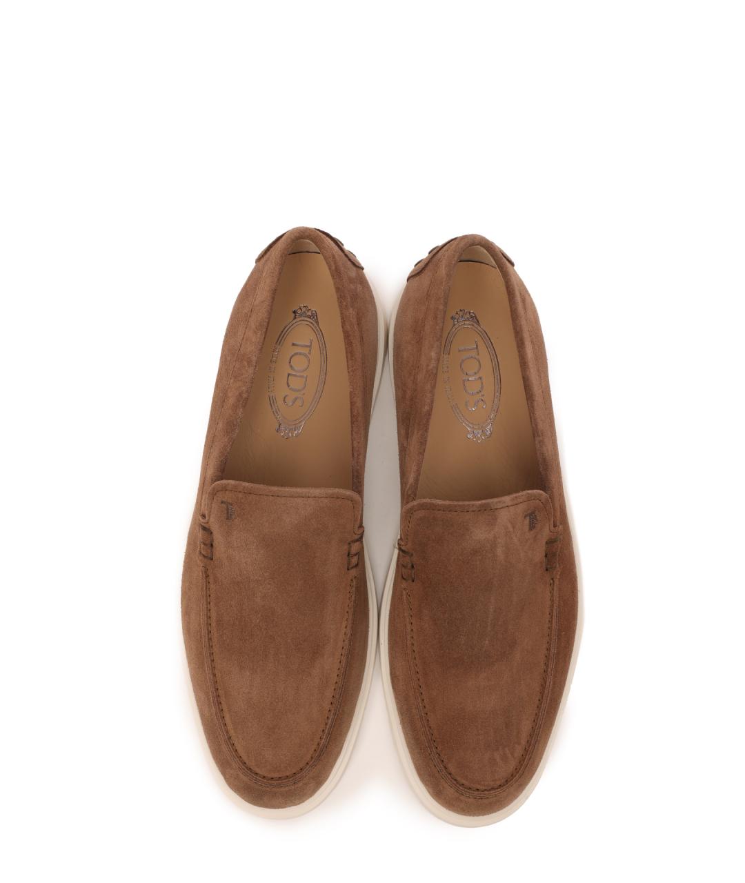 TOD'S Коричневые замшевые лоферы, фото 5