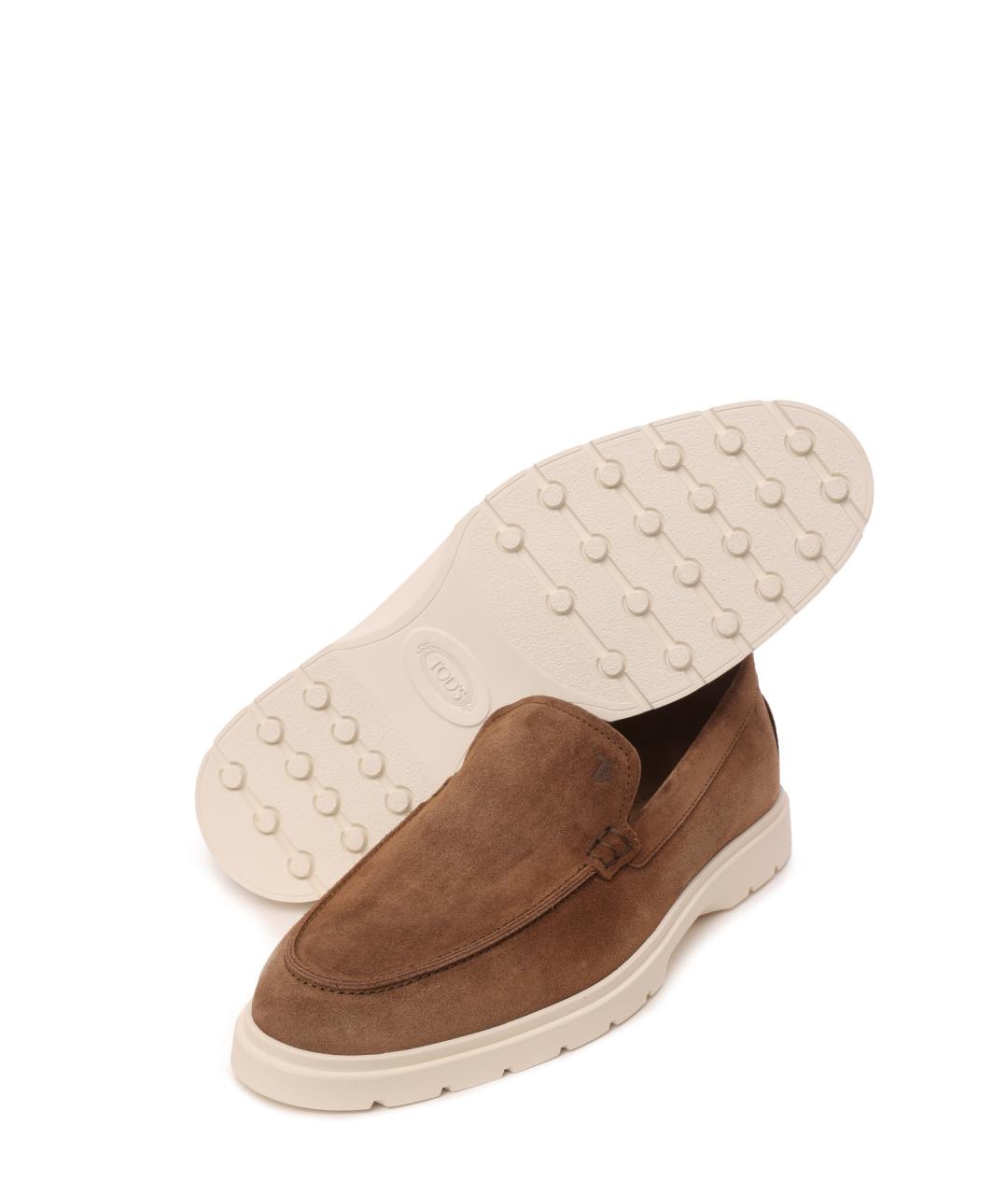 TOD'S Коричневые замшевые лоферы, фото 4