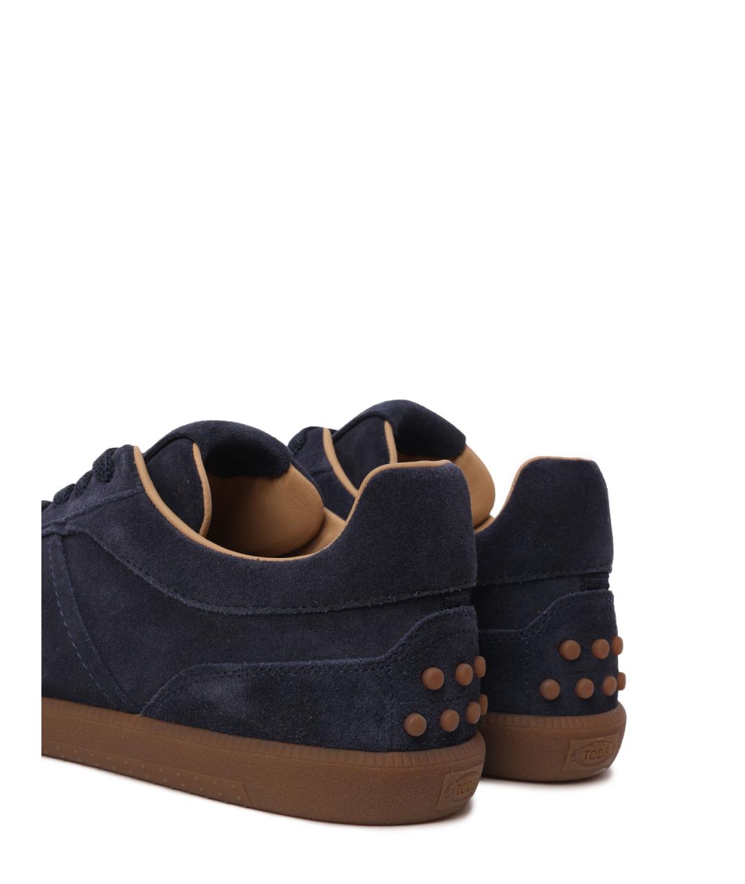 TOD'S Темно-синие замшевые низкие кроссовки / кеды, фото 6