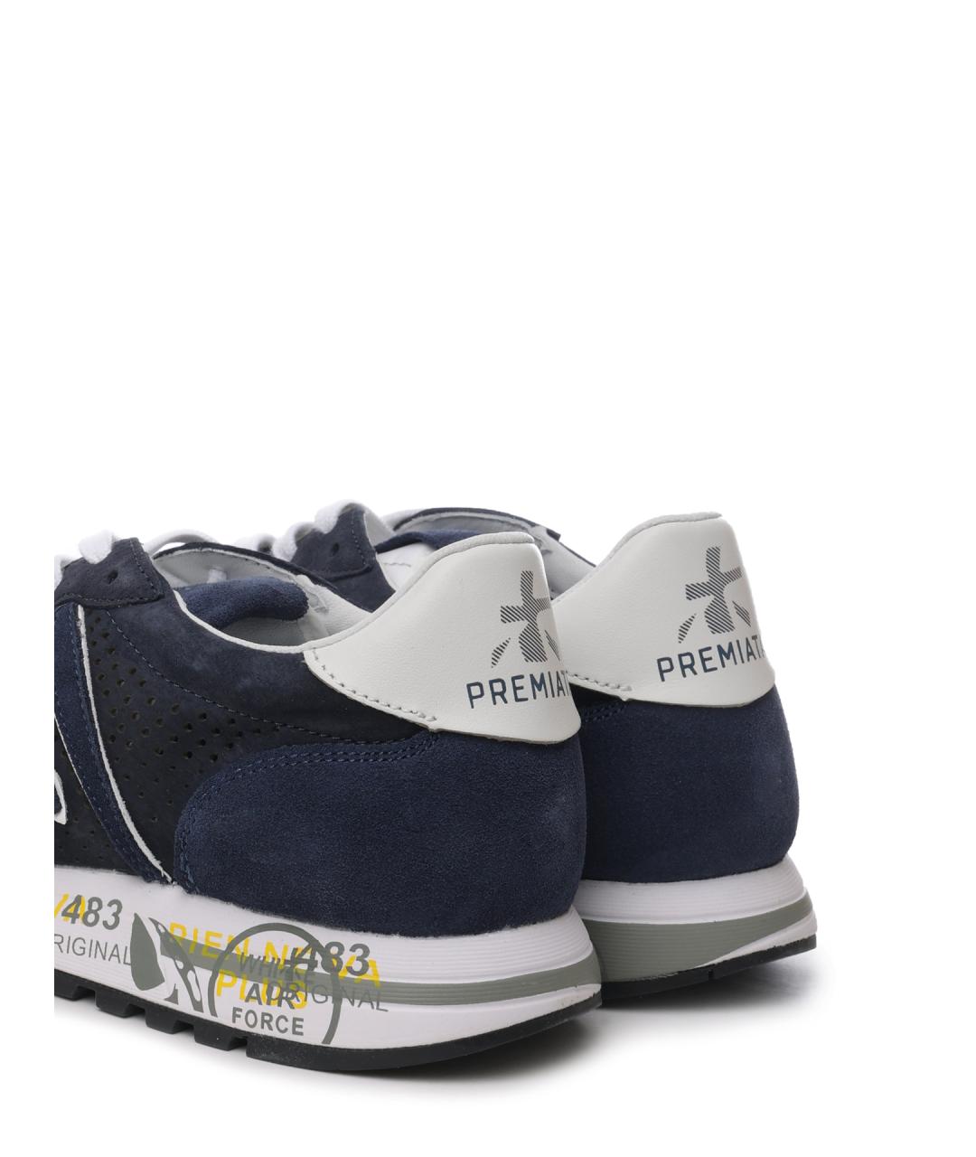 PREMIATA Темно-синие замшевые низкие кроссовки / кеды, фото 6