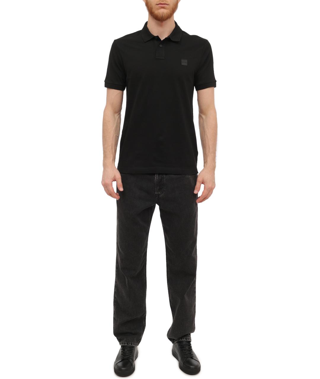 HUGO BOSS Черное поло с коротким рукавом, фото 2