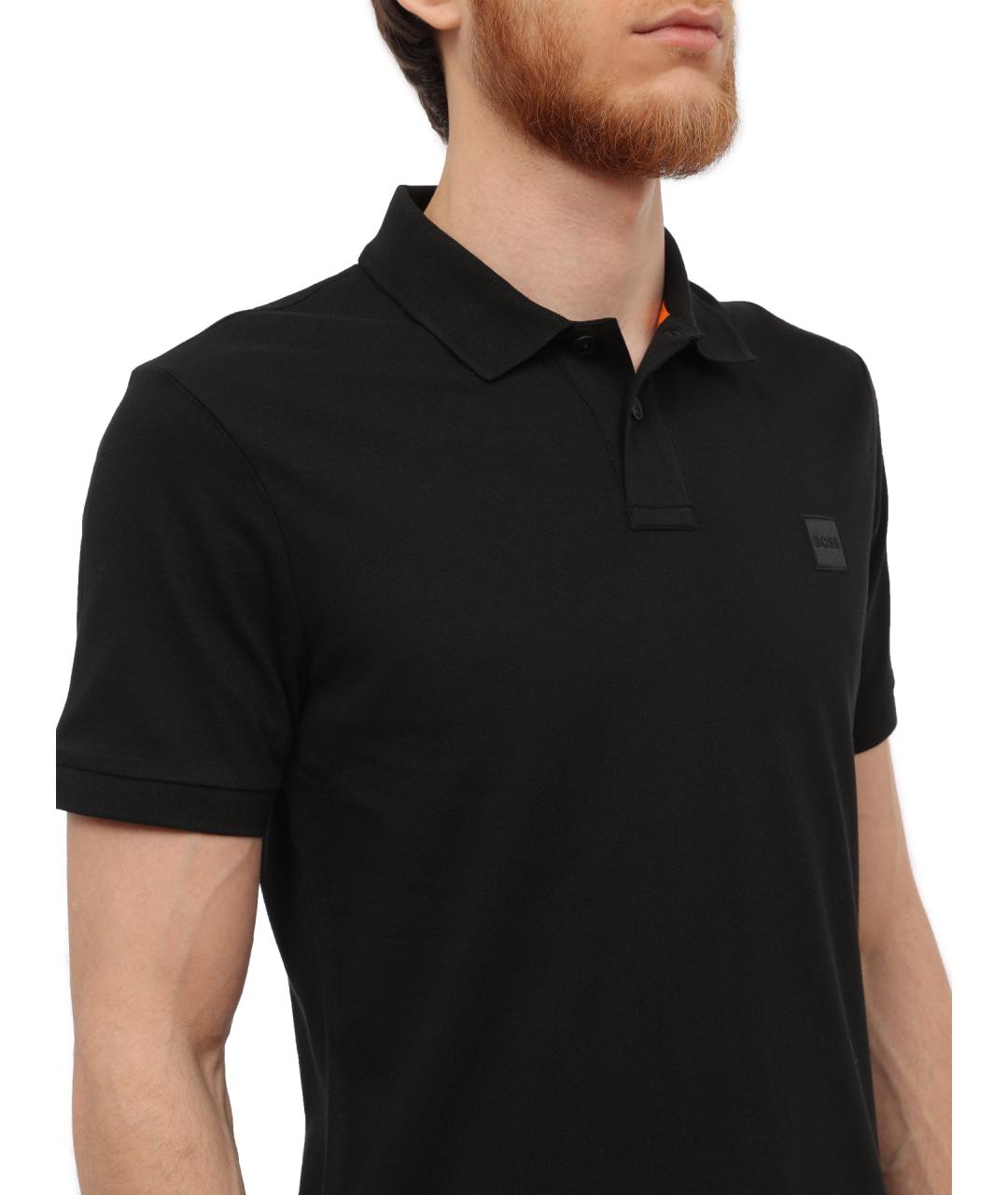 HUGO BOSS Черное поло с коротким рукавом, фото 4