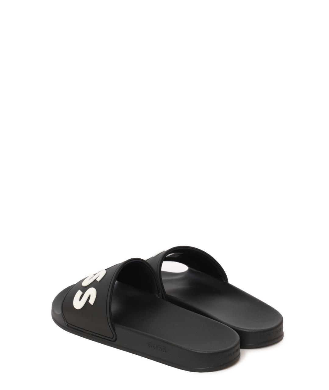 HUGO BOSS Черные резиновые шлепанцы, фото 3