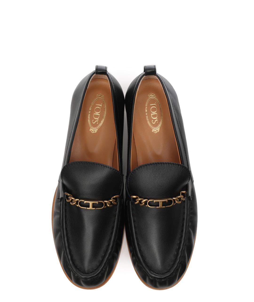TOD'S Черные кожаные лоферы, фото 5