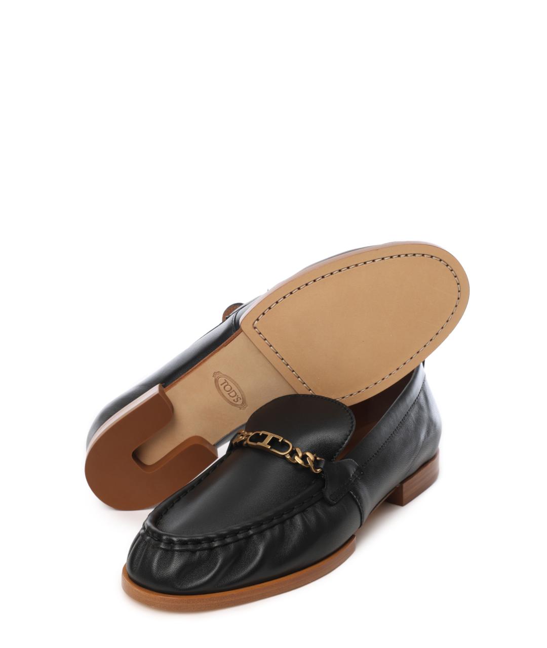 TOD'S Черные кожаные лоферы, фото 4