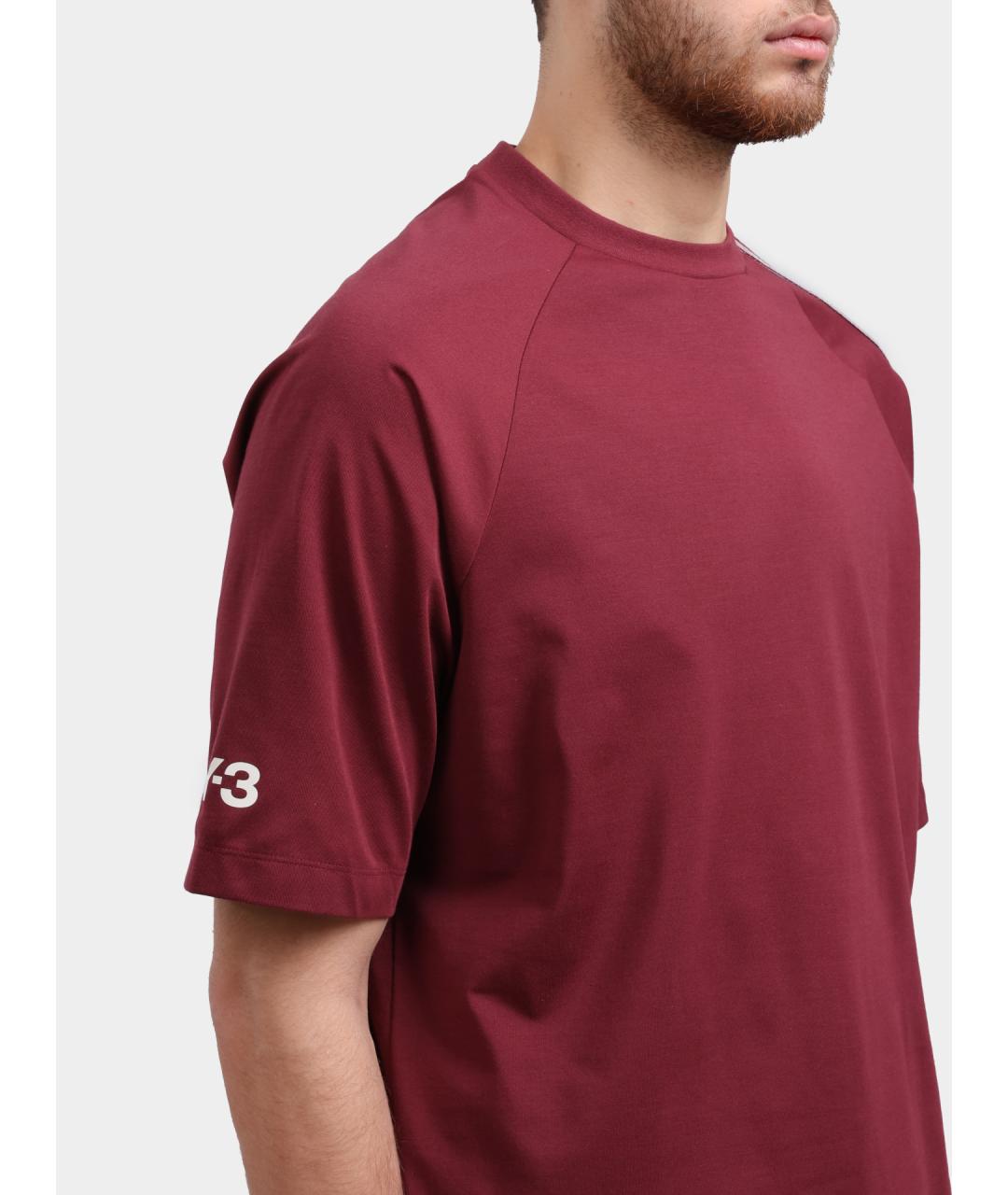 Y-3 Бордовая футболка, фото 4