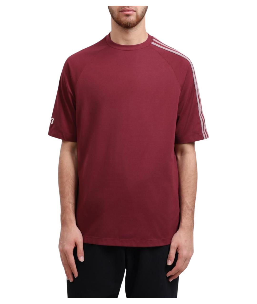 Y-3 Бордовая футболка, фото 1