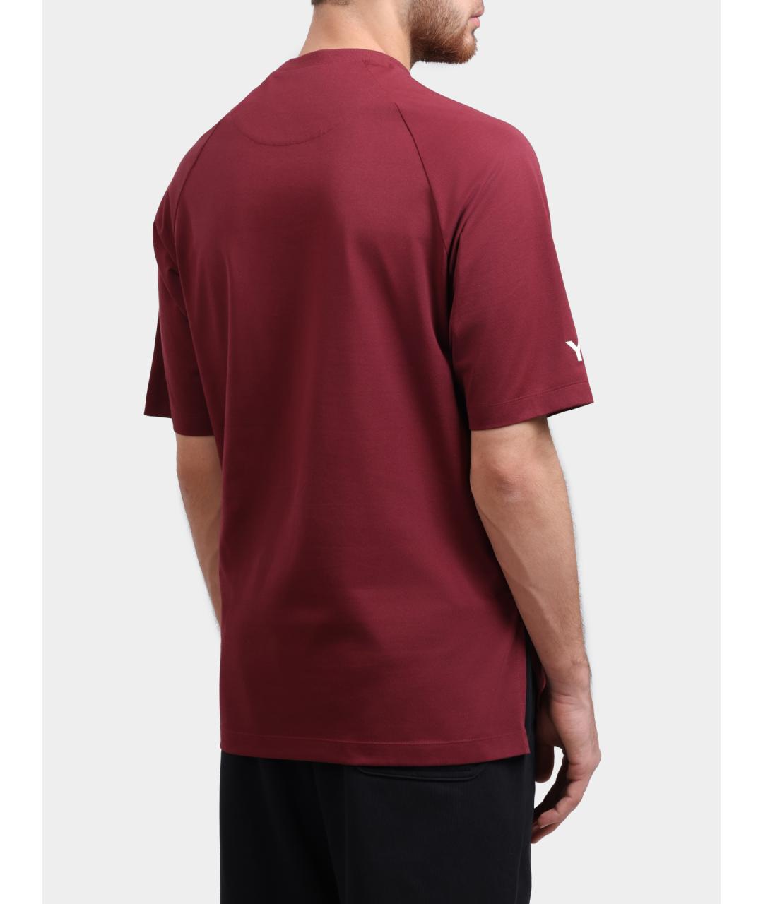 Y-3 Бордовая футболка, фото 5
