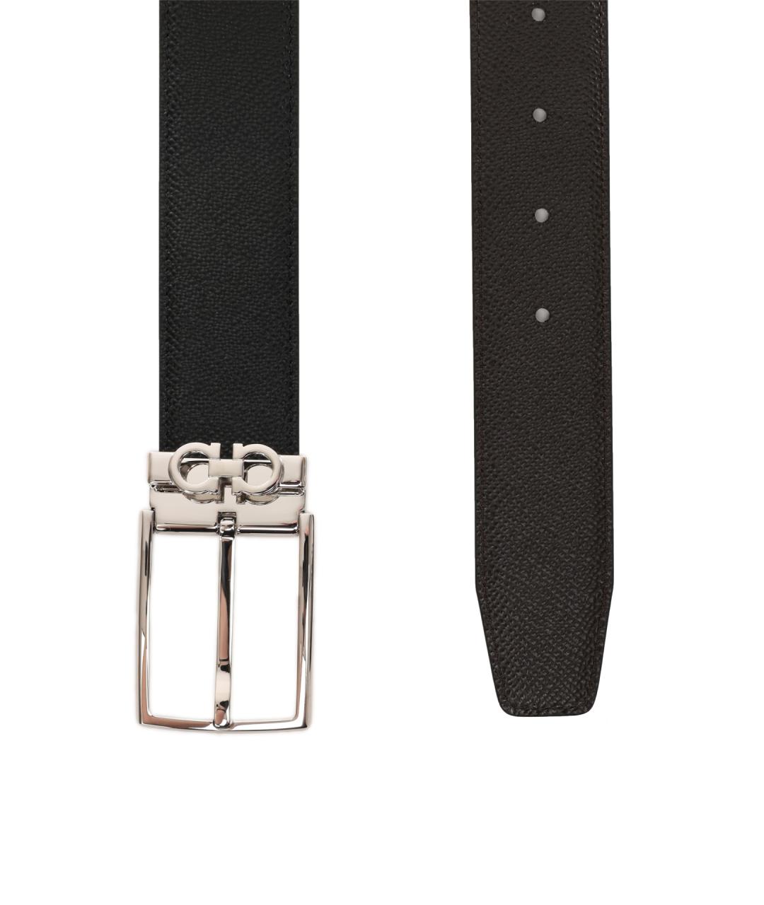 FERRAGAMO Черный кожаный ремень, фото 2