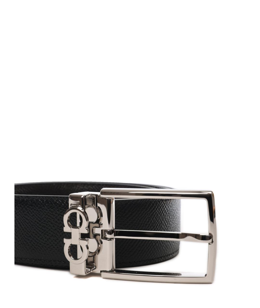 FERRAGAMO Черный кожаный ремень, фото 3