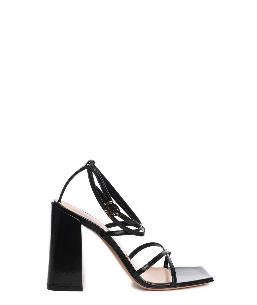 GIANVITO ROSSI Черные кожаные босоножки, фото 1