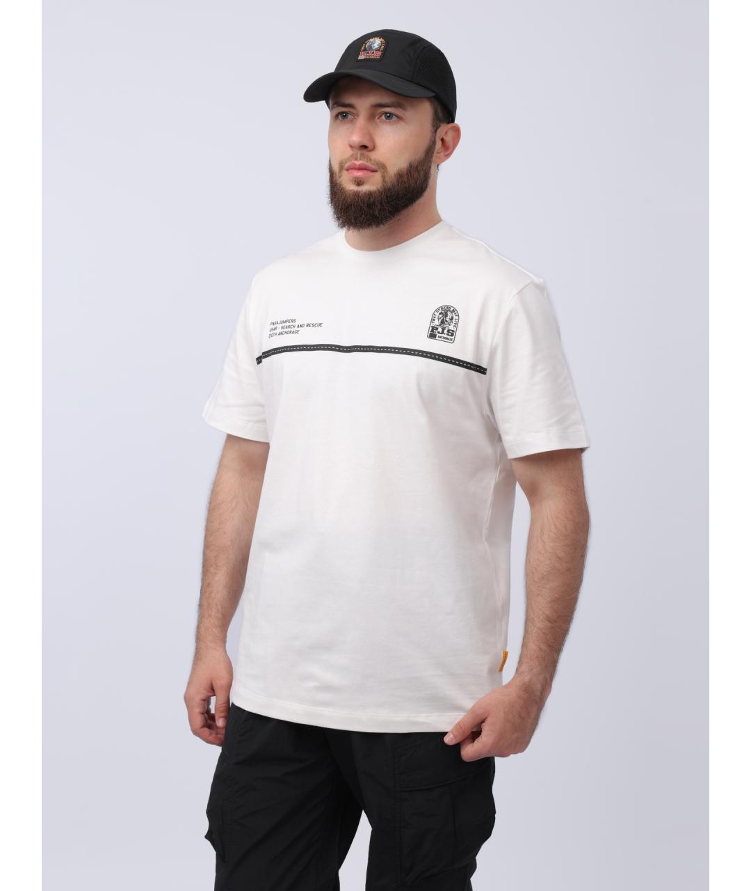 PARAJUMPERS Белая хлопковая футболка, фото 4