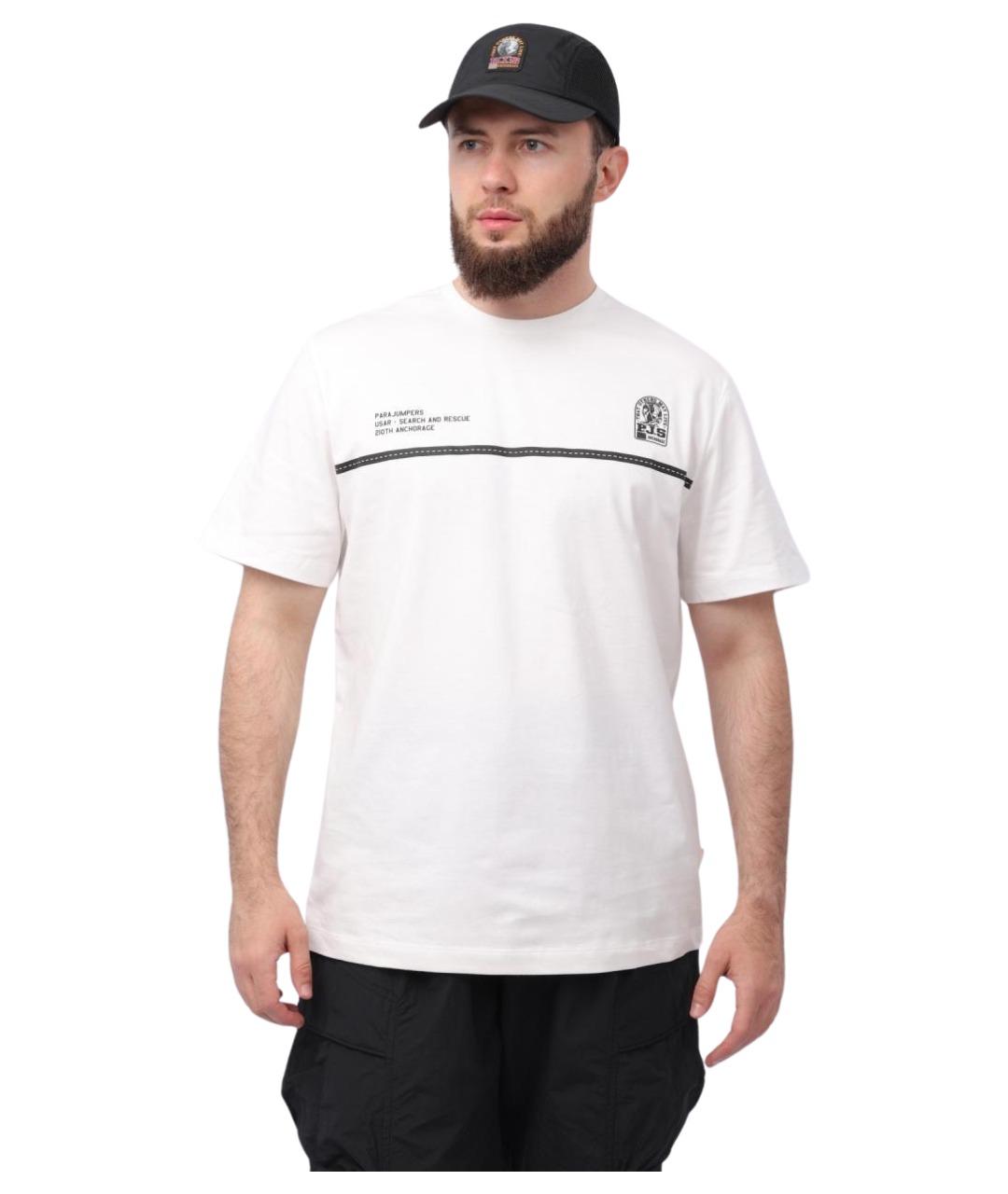 PARAJUMPERS Белая хлопковая футболка, фото 1