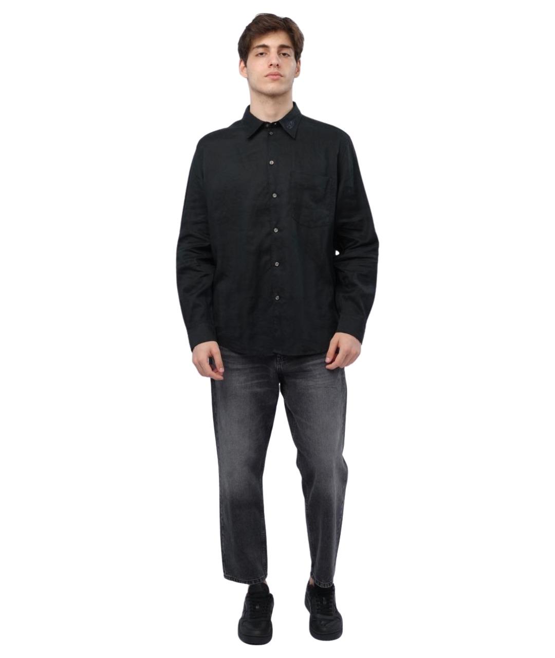 DIESEL Черная льняная кэжуал рубашка, фото 1