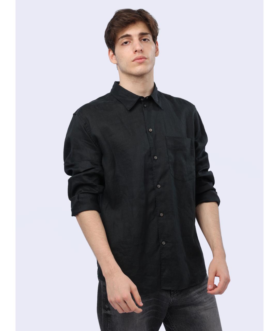 DIESEL Черная льняная кэжуал рубашка, фото 4