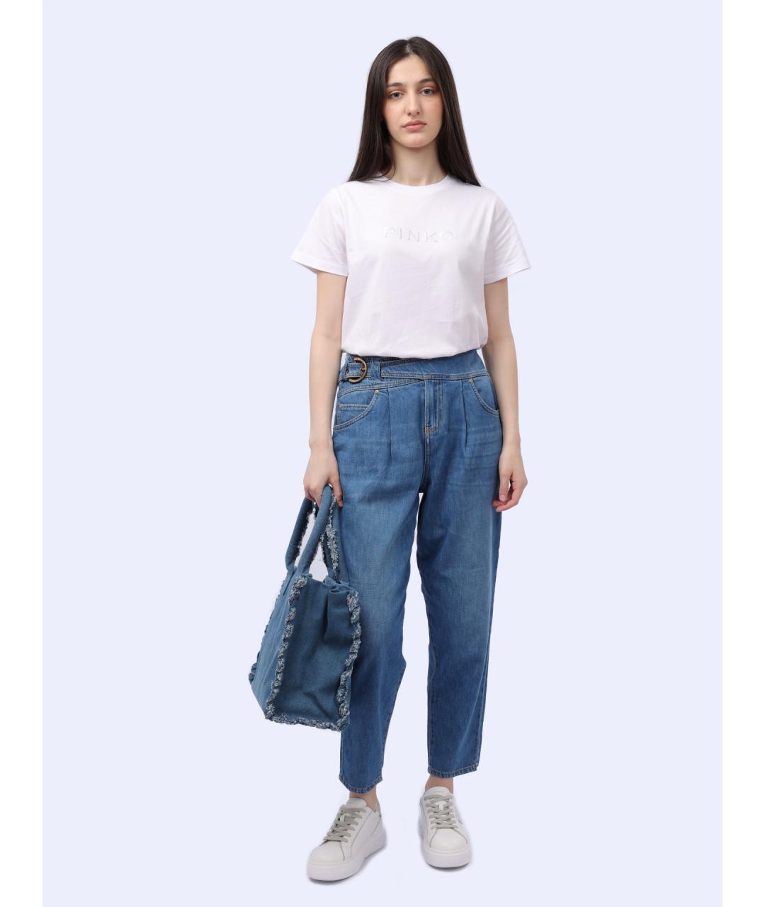 PINKO Синие прямые джинсы, фото 2