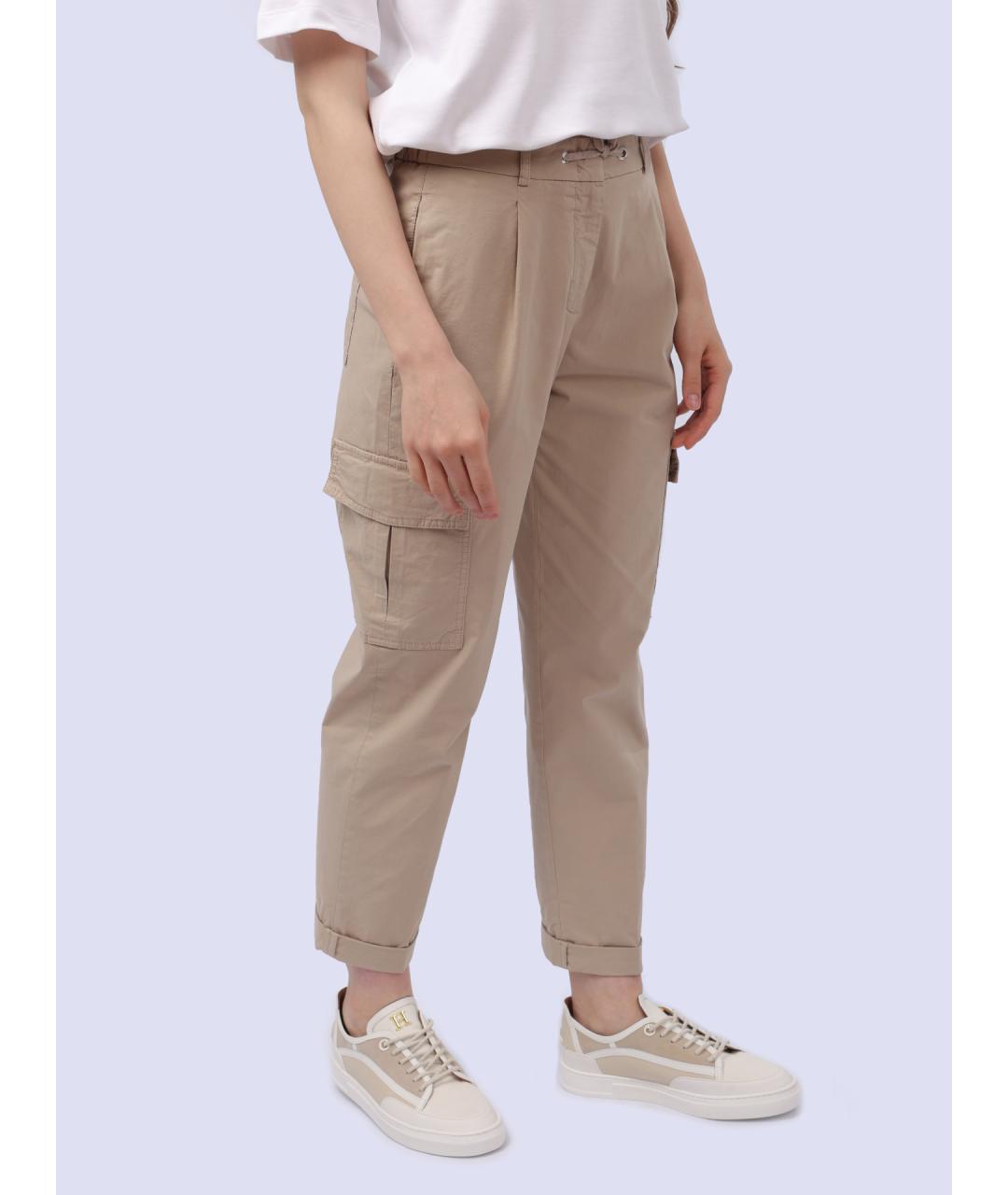 PESERICO Бежевые прямые брюки, фото 4