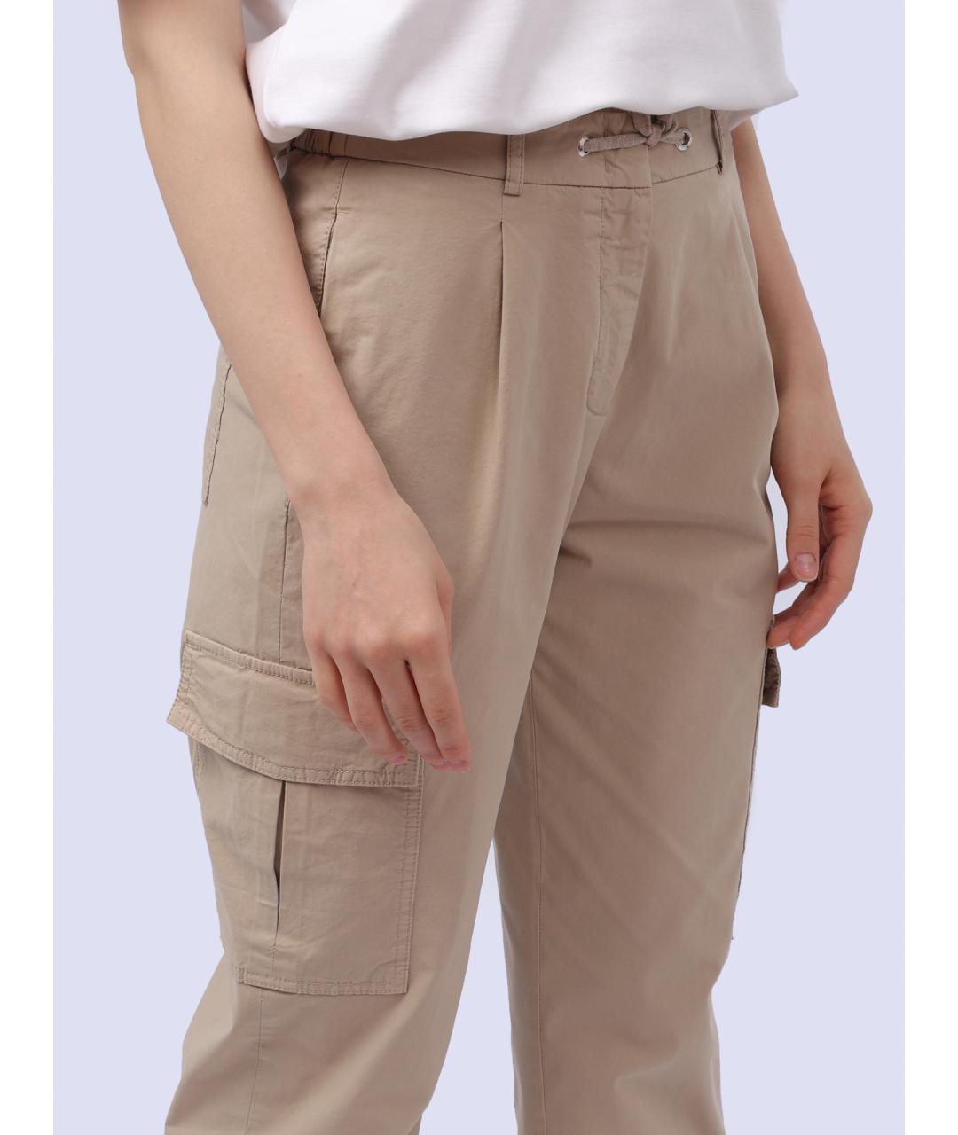 PESERICO Бежевые прямые брюки, фото 5