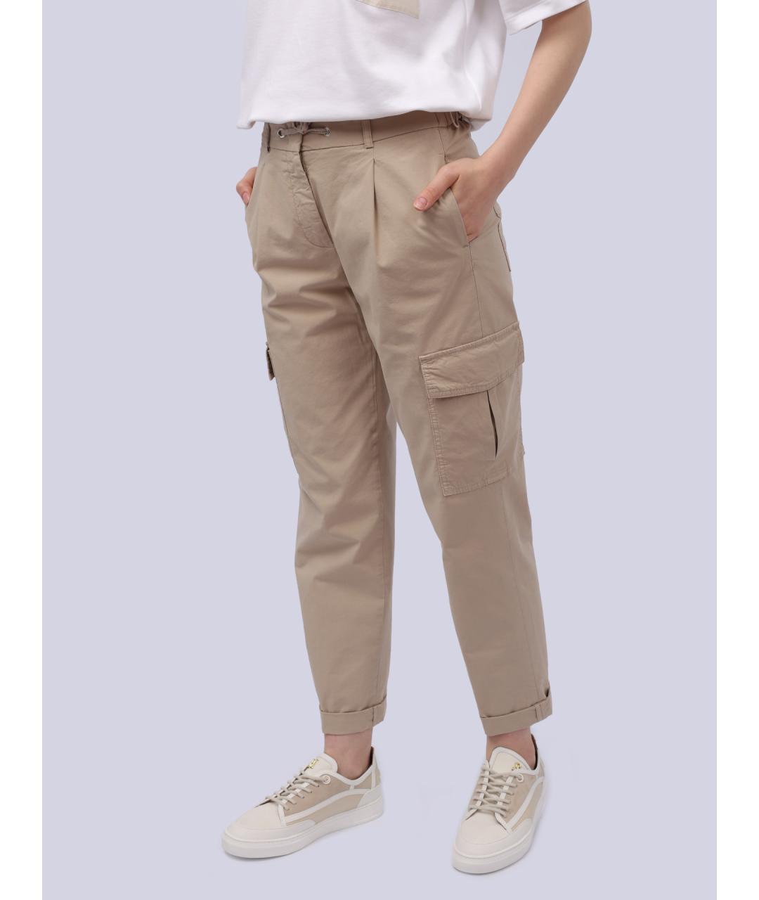 PESERICO Бежевые прямые брюки, фото 3