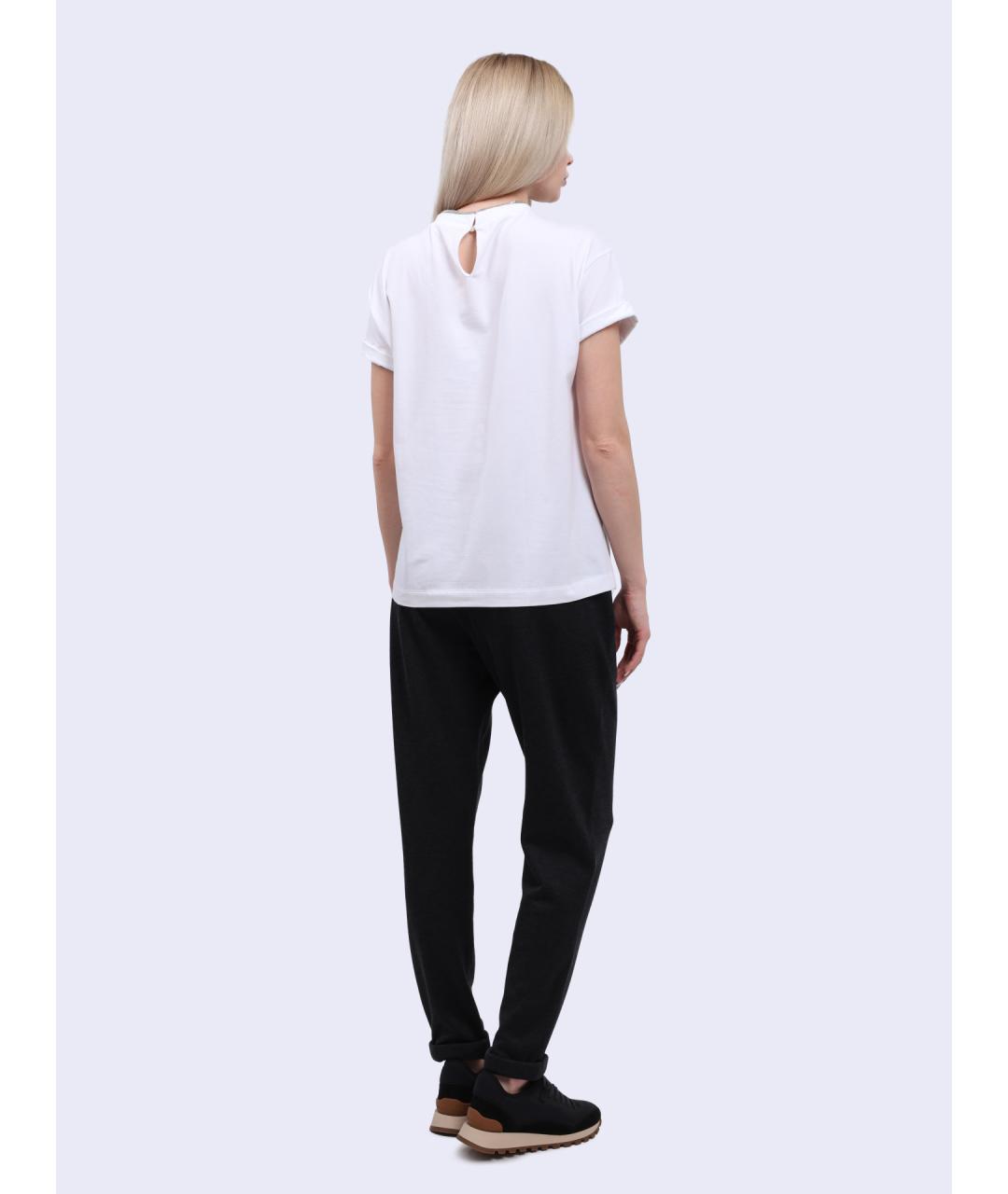 BRUNELLO CUCINELLI Белая хлопковая футболка, фото 5