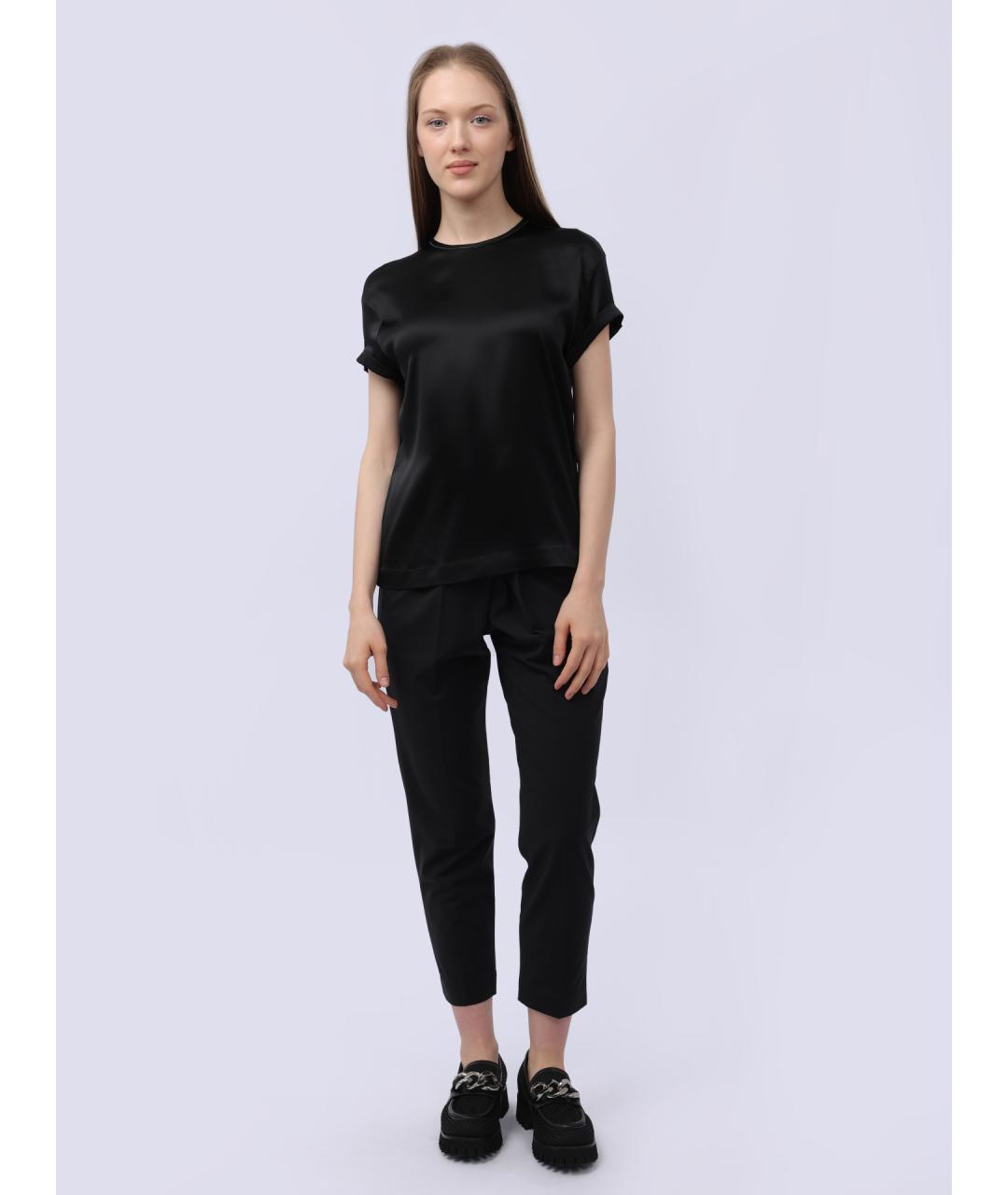 BRUNELLO CUCINELLI Черная шелковая футболка, фото 2