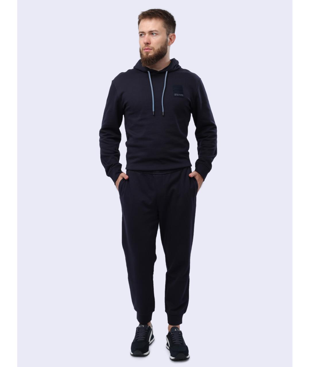 ARMANI EXCHANGE Темно-синие хлопковые повседневные брюки, фото 2