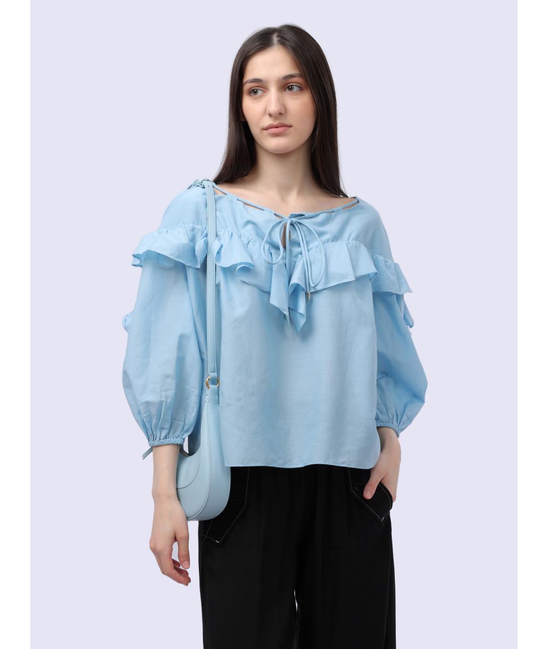 PINKO Голубая блузы, фото 4