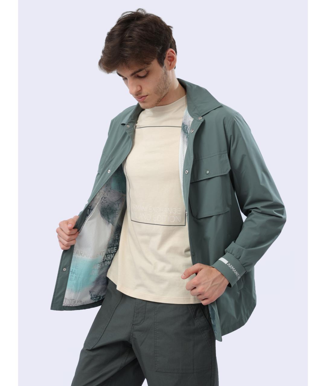 ARMANI EXCHANGE Зеленая кэжуал рубашка, фото 3