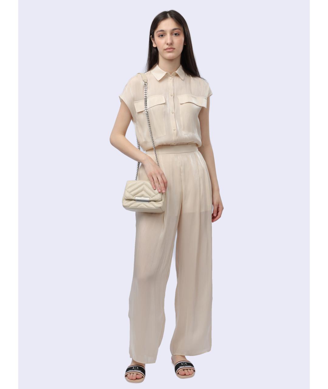 ARMANI EXCHANGE Бежевые прямые брюки, фото 2