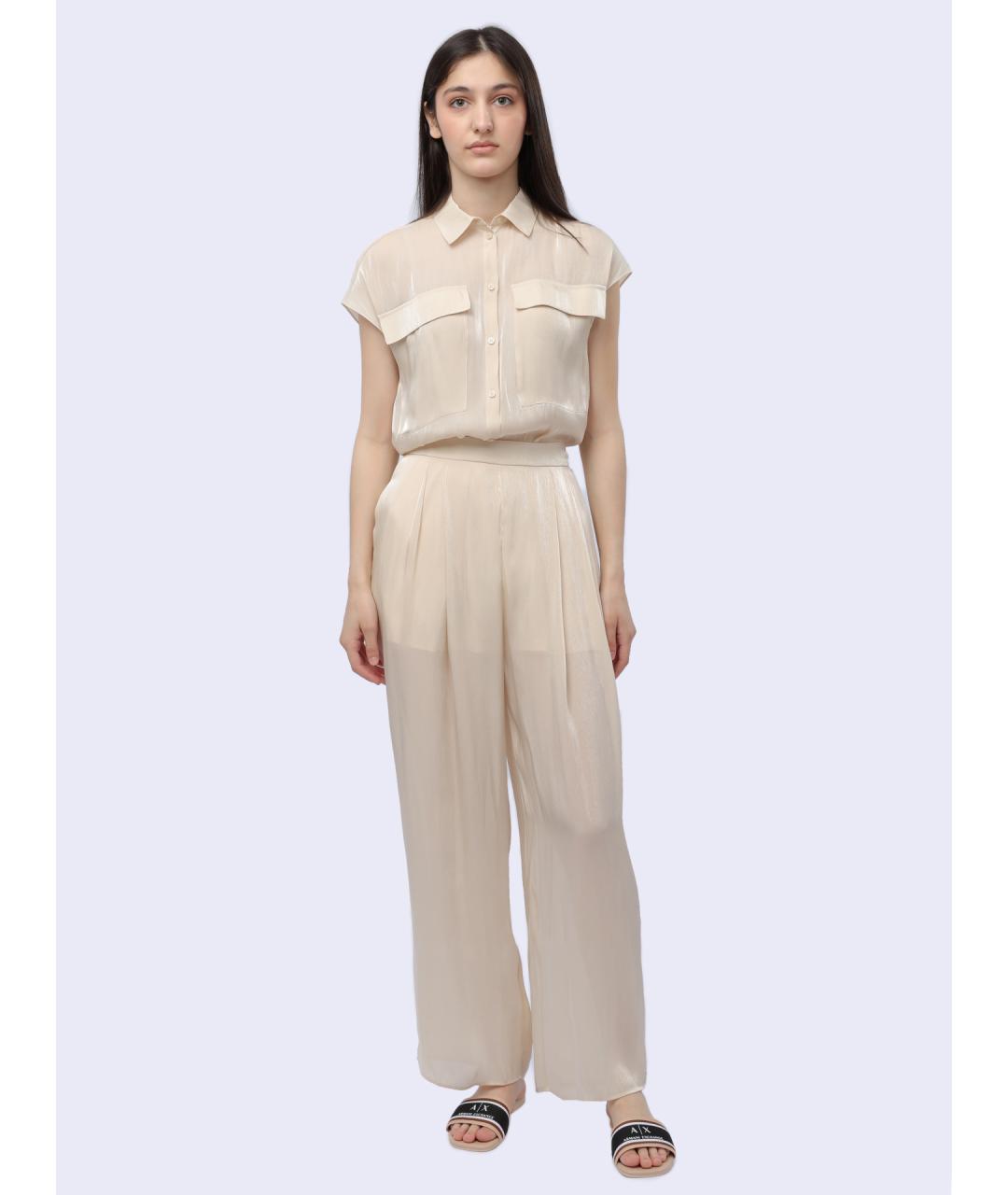 ARMANI EXCHANGE Бежевые прямые брюки, фото 3