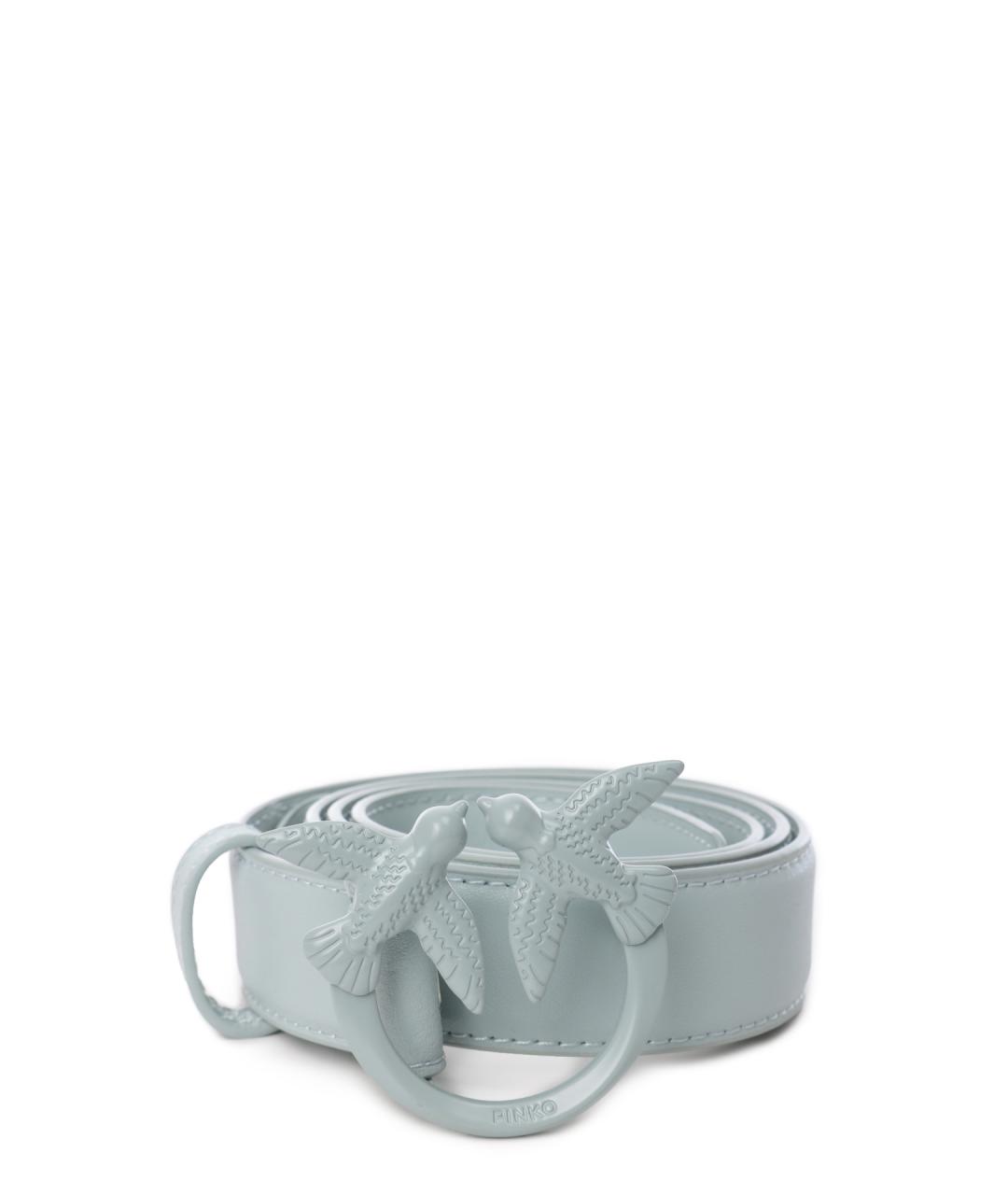 PINKO Голубой кожаный ремень, фото 1