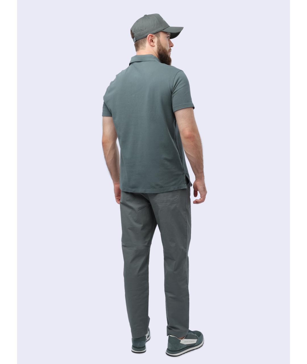 ARMANI EXCHANGE Серое хлопковое поло с коротким рукавом, фото 6