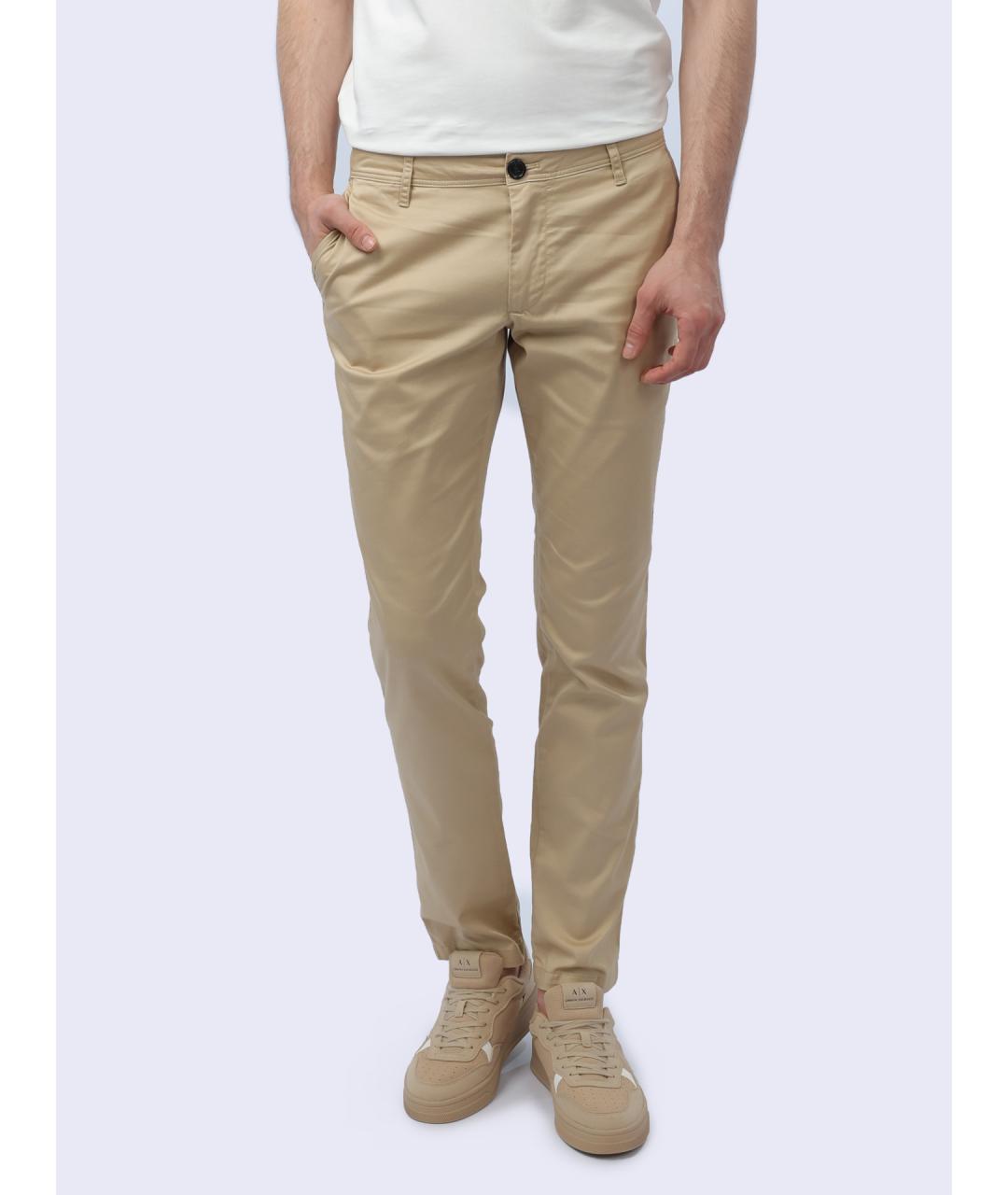ARMANI EXCHANGE Бежевые хлопковые повседневные брюки, фото 7